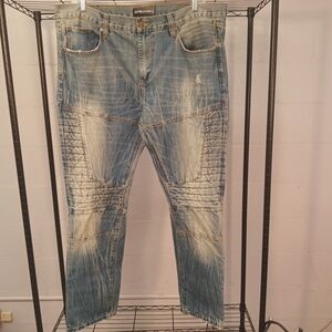 Blue Distressed Men's Jeans
